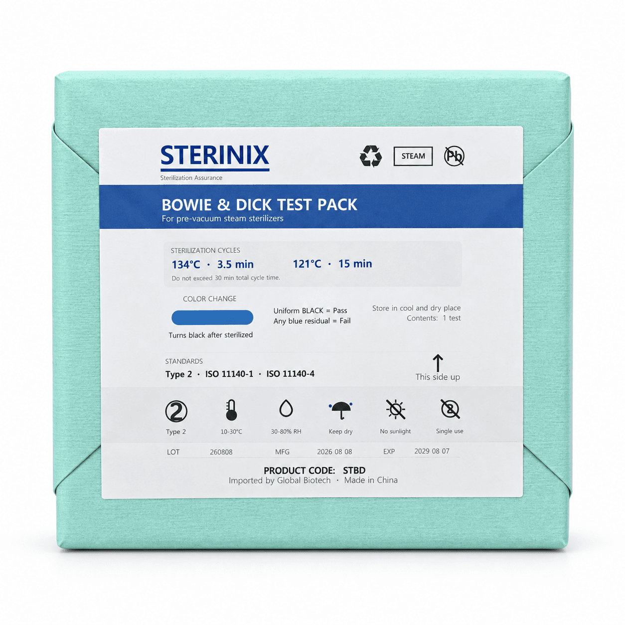 STERINIX STBD Bowie-Dick Test Pack 전면